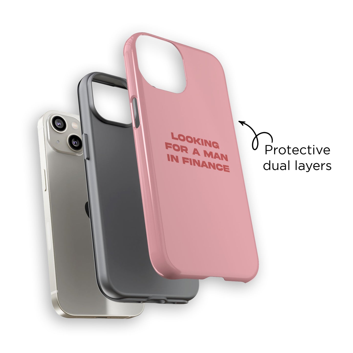 Looking For A Man In Finance iPhone Case (Pink)