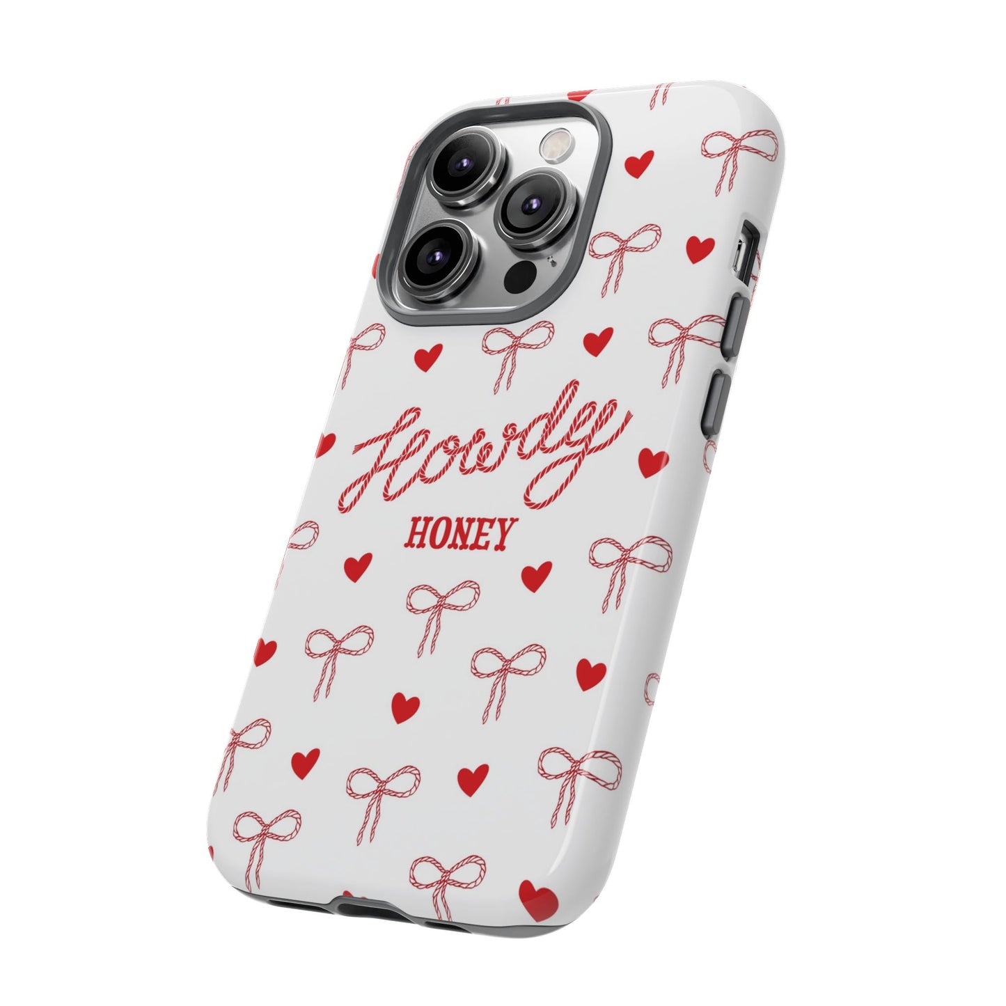Howdy Honey iPhone Case, Cowgirl, Western, Cowboy, Country, Morgan Wallen, Girly, Coquette, White and Red iPhone Cover
