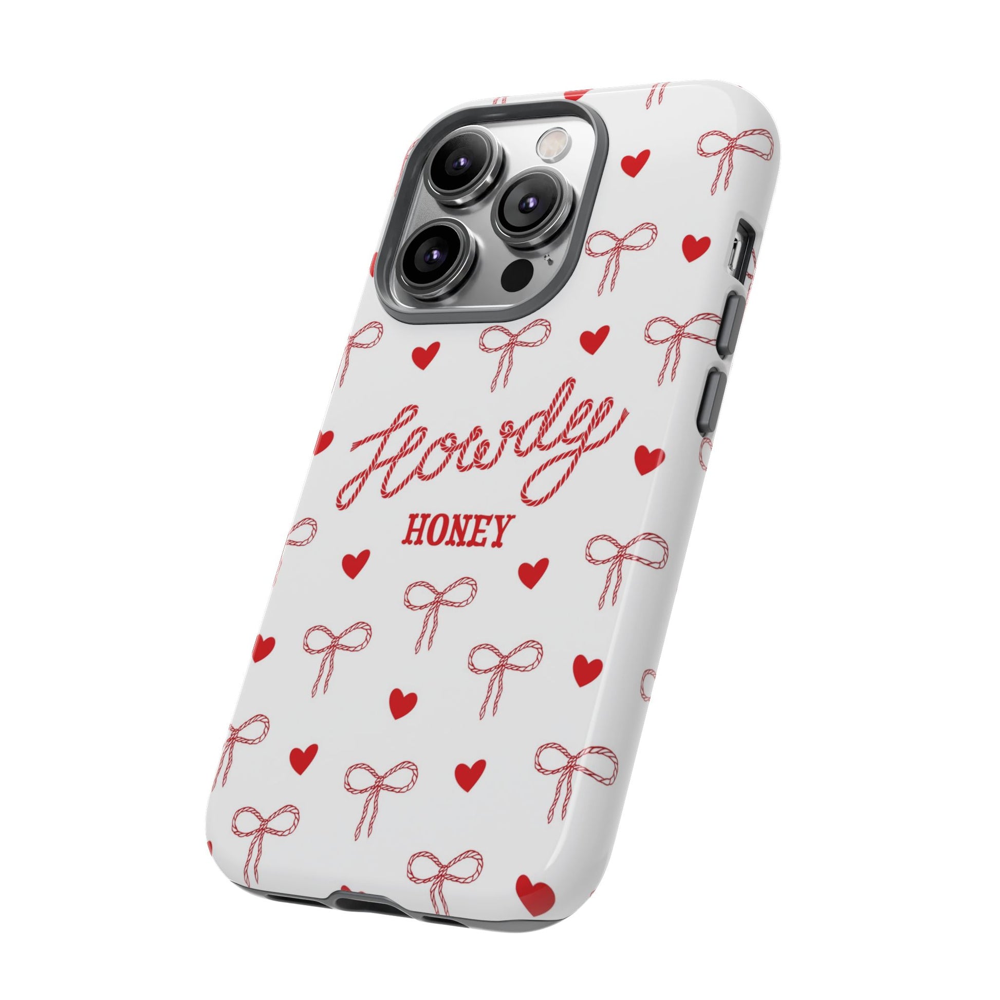 Howdy Honey iPhone Case, Cowgirl, Western, Cowboy, Country, Morgan Wallen, Girly, Coquette, White and Red iPhone Cover